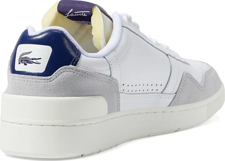 Lacoste T-Clip Sneakers Men's Shoes White/Navy : 7 M, Leather/Suede - Image 4