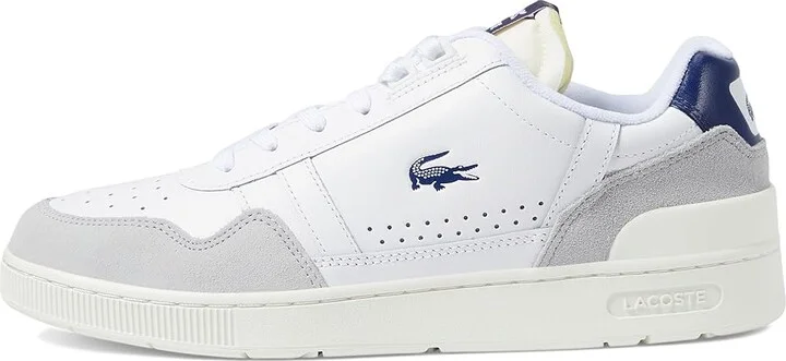 Lacoste T-Clip Sneakers Men's Shoes White/Navy : 7 M, Leather/Suede - Image 6