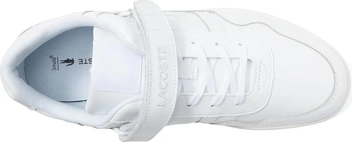 Lacoste T-Clip Velcro Leather Sneakers Men's Shoes White/White : 7 M, Leather/Synthetic - Image 2