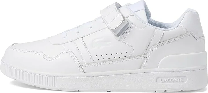 Lacoste T-Clip Velcro Leather Sneakers Men's Shoes White/White : 7 M, Leather/Synthetic - Image 6