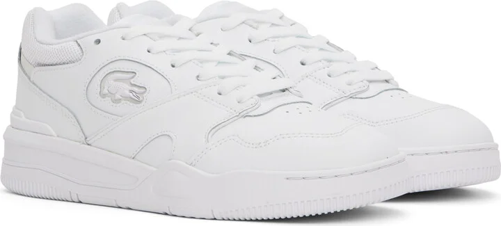 Lacoste White Lineshot Signature Heel Sneakers - Image 4