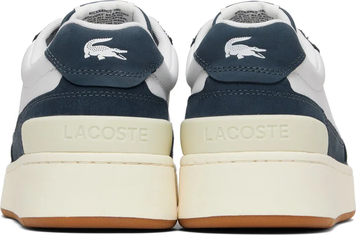 Lacoste White & Navy Ace Clip Premium Sneakers - Image 2