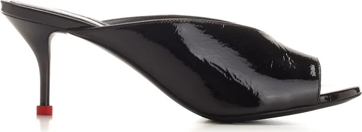 Lacquered Leather Mules