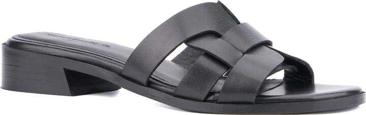 Lacy Woven Strap Slide Sandal