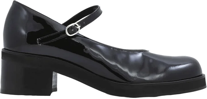Ladies Black Beth Mary Jane Patent Leather Pumps