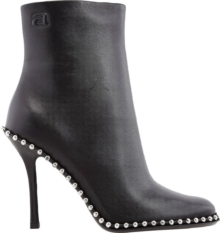 Ladies Black Nova 105 Studded Ankle Boots