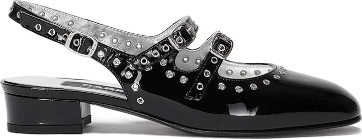 Ladies Black Patent Queen Slingback Mary Janes
