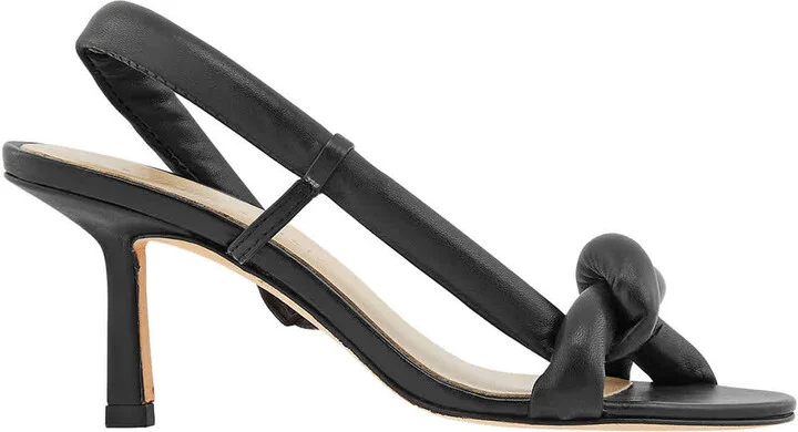 Ladies Black Tubular Pretzel Heeled Sandals, Brand Size 35 ( US Size 5 )