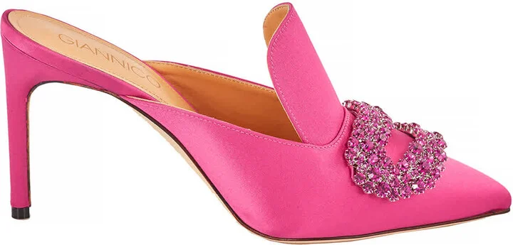 Ladies Daphne 85 Leather Heel Mules