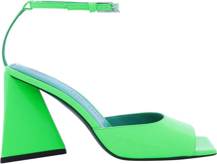 Ladies Fluo Emerald Piper Leather Sandals
