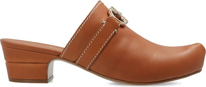 Ladies Gancini Leather Mules
