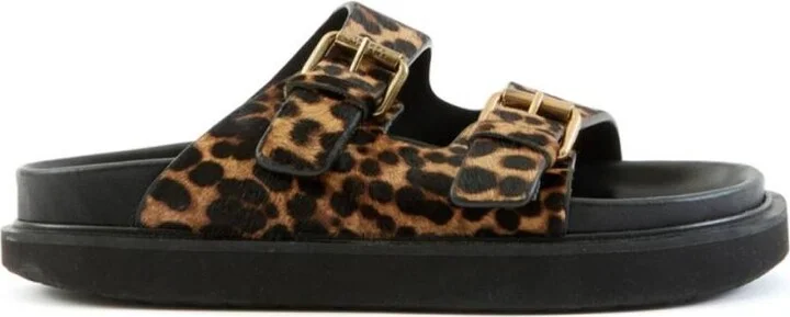 Ladies Leopard Lennya Flat Sandals