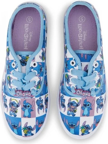 Ladies Lilo and Stitch Shoes - Ladies Classic Lilo and Stitch Lace Up Canvas Sneakers - Disney Lilo and Stitch Canvas Lace up Sneakers (Blue, ) - Image 2