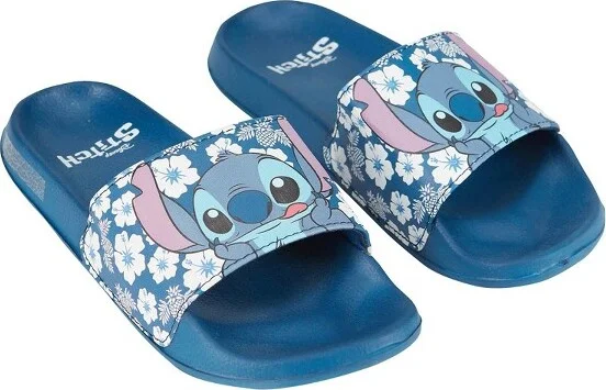 Ladies Lilo and Stitch Slides - Ladies Classic Lilo and Stitch Slide Sandals- Disney Lilo and Stitch Slip On Slides Shoes (Blue, )