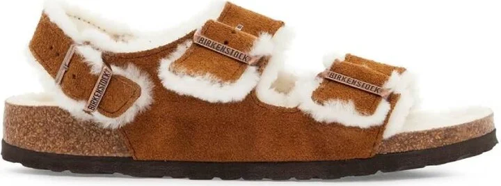 Ladies Mink Milano Suede Shearling Sandals