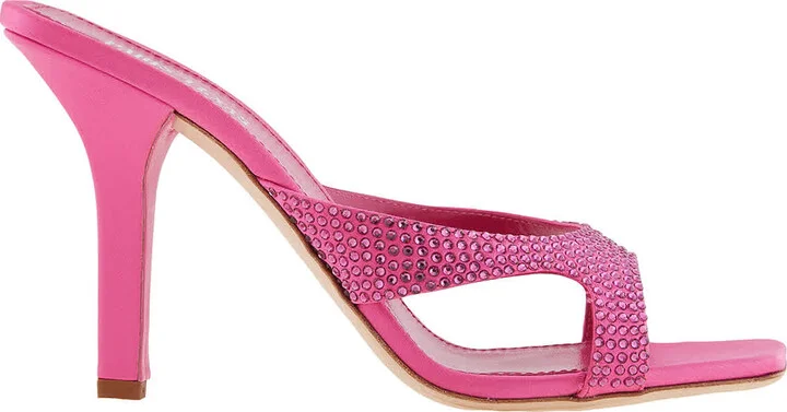 Ladies Pink Ruby Crystal-Embellished Kate Mules