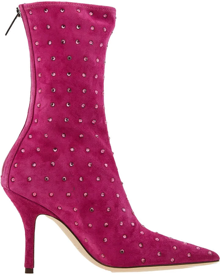 Ladies Pink Ruby Holly Mama Ankle Boots