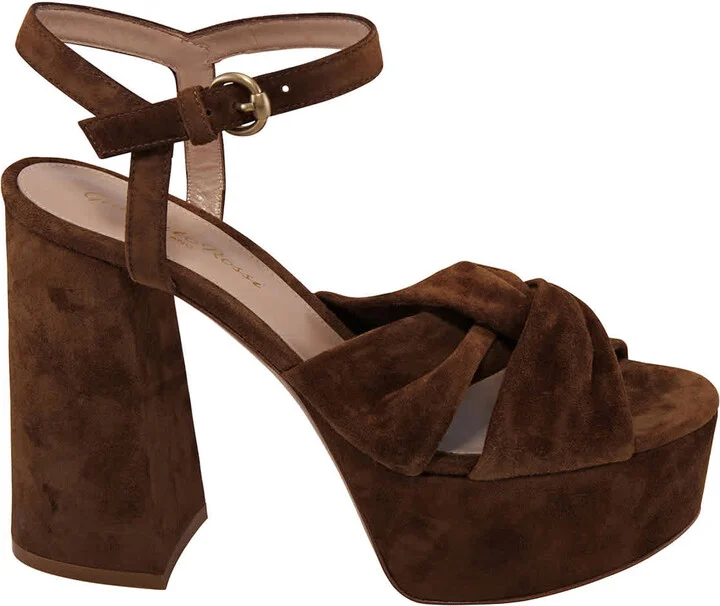 Ladies Twist Detail 120mm Platform Sandals