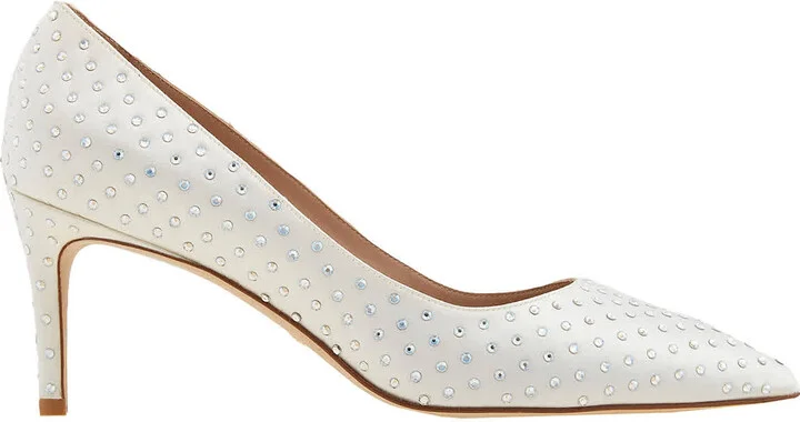 Ladies White Forever Crystal 75 Pumps