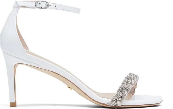 Ladies White Nudistcurve 75 Highshine Sandals