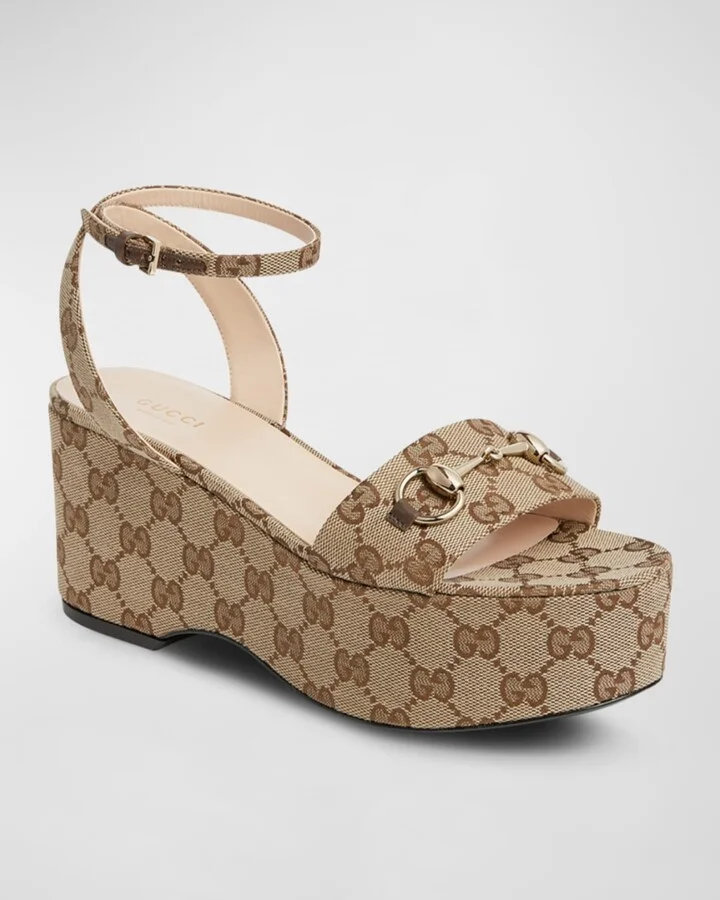Lady GG Canvas Bit Platform Sandals - Image 2