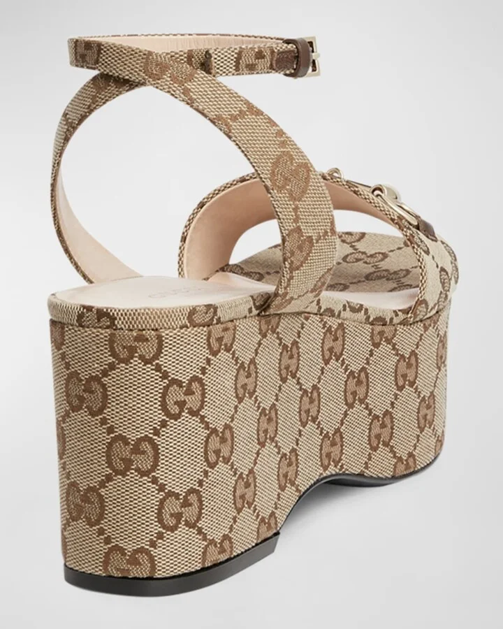 Lady GG Canvas Bit Platform Sandals - Image 5