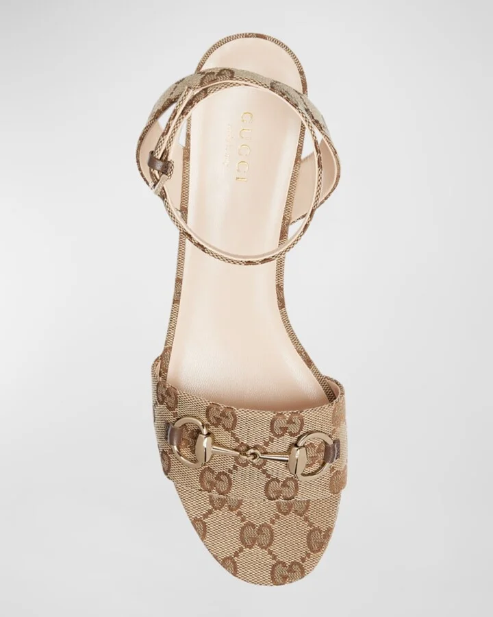 Lady GG Canvas Bit Platform Sandals - Image 6