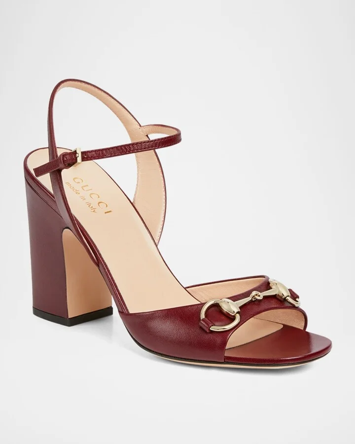 Lady Horsebit Ankle-Strap Leather Sandals - Image 2