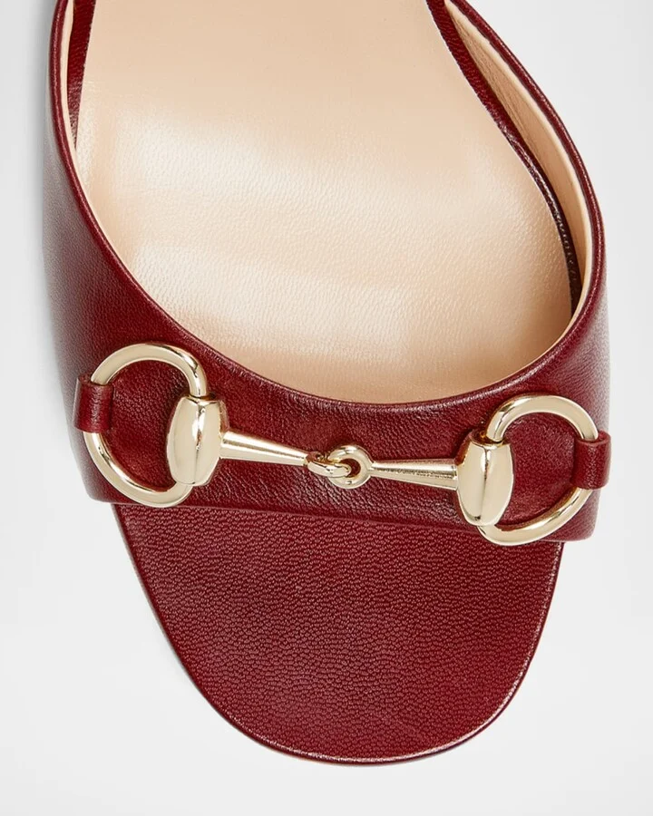 Lady Horsebit Ankle-Strap Leather Sandals - Image 3