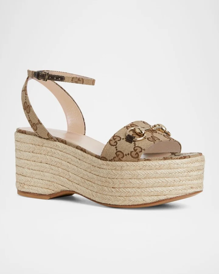 Lady Horsebit GG Platform Espadrille Sandals - Image 3