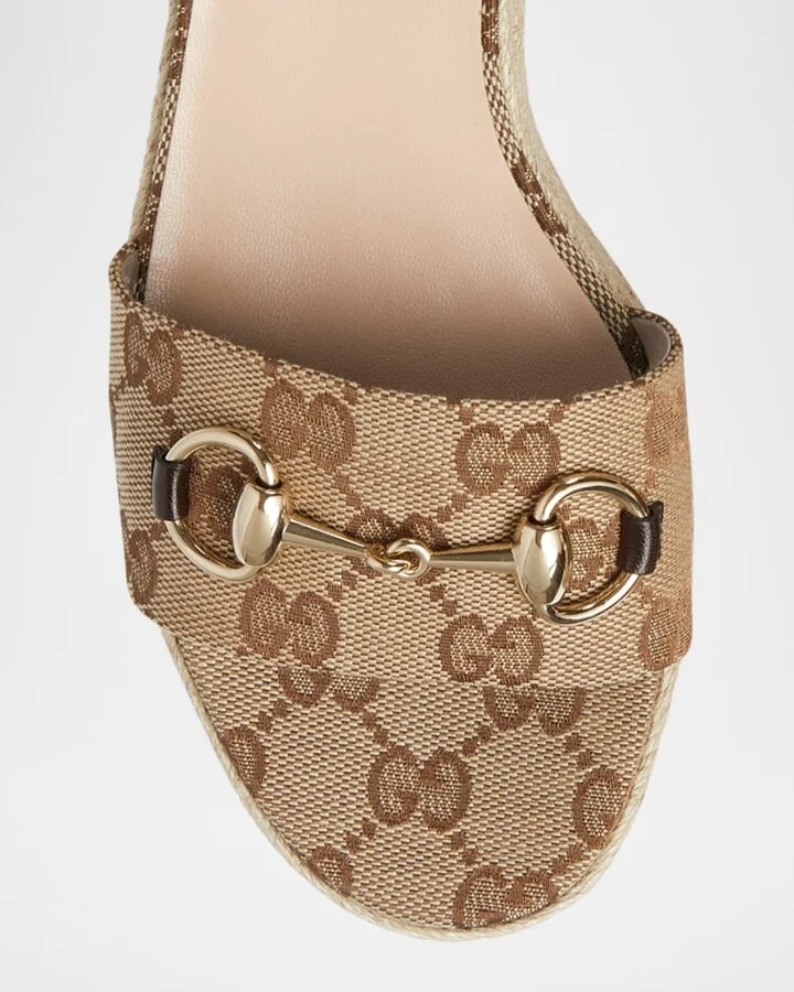 Lady Horsebit GG Platform Espadrille Sandals - Image 4