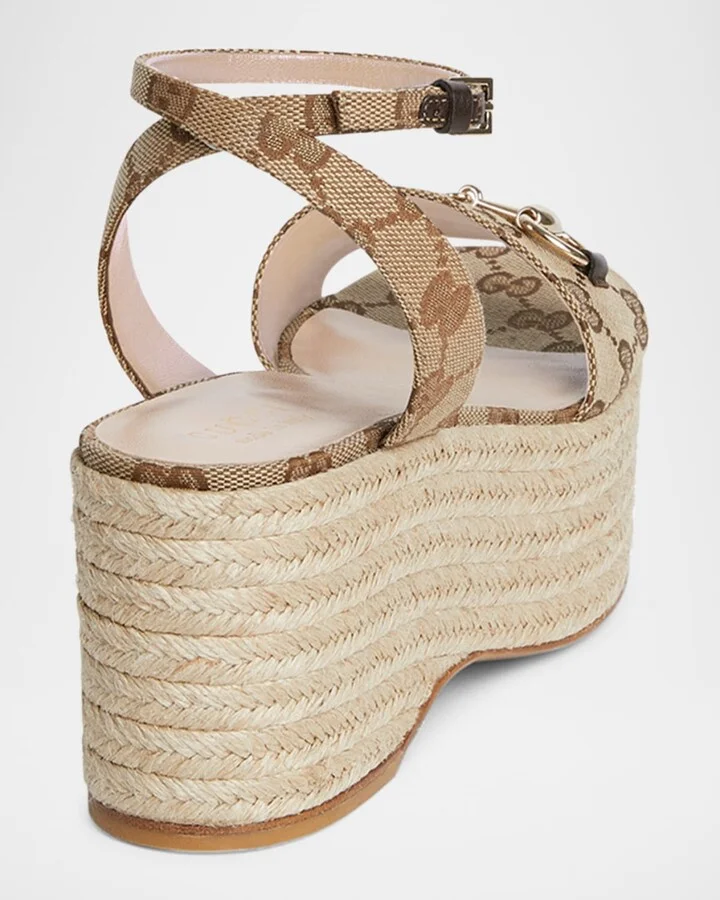 Lady Horsebit GG Platform Espadrille Sandals - Image 9