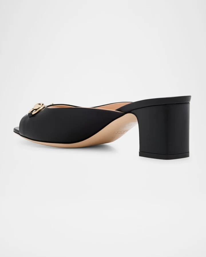 Lady Horsebit Leather Mule Sandals - Image 4