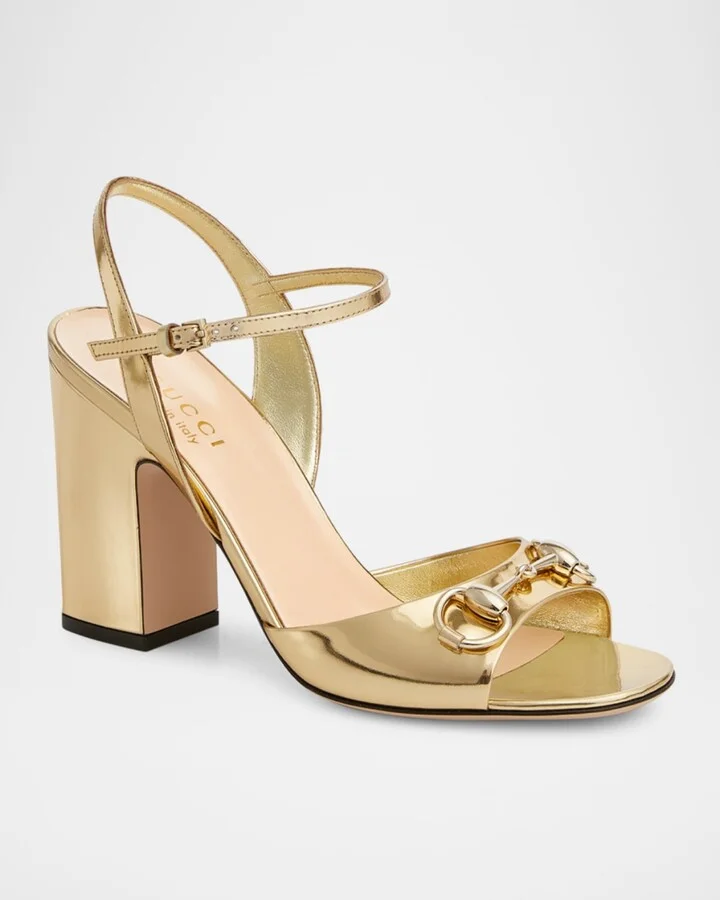 Lady Horsebit Metallic Leather Sandals - Image 5