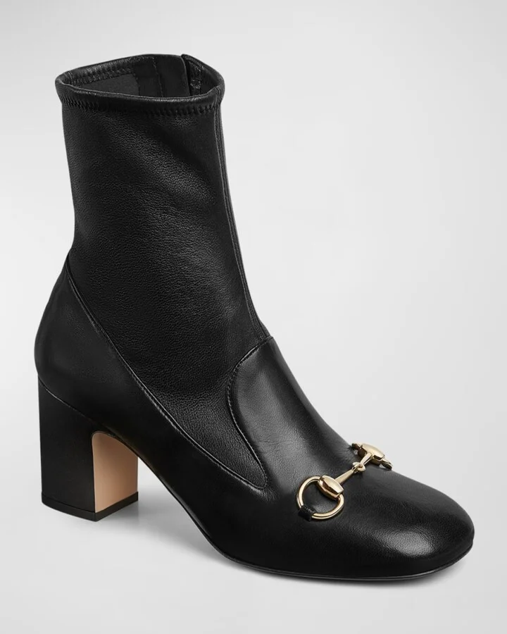 Lady Leather Bit Loafer Booties - Image 8
