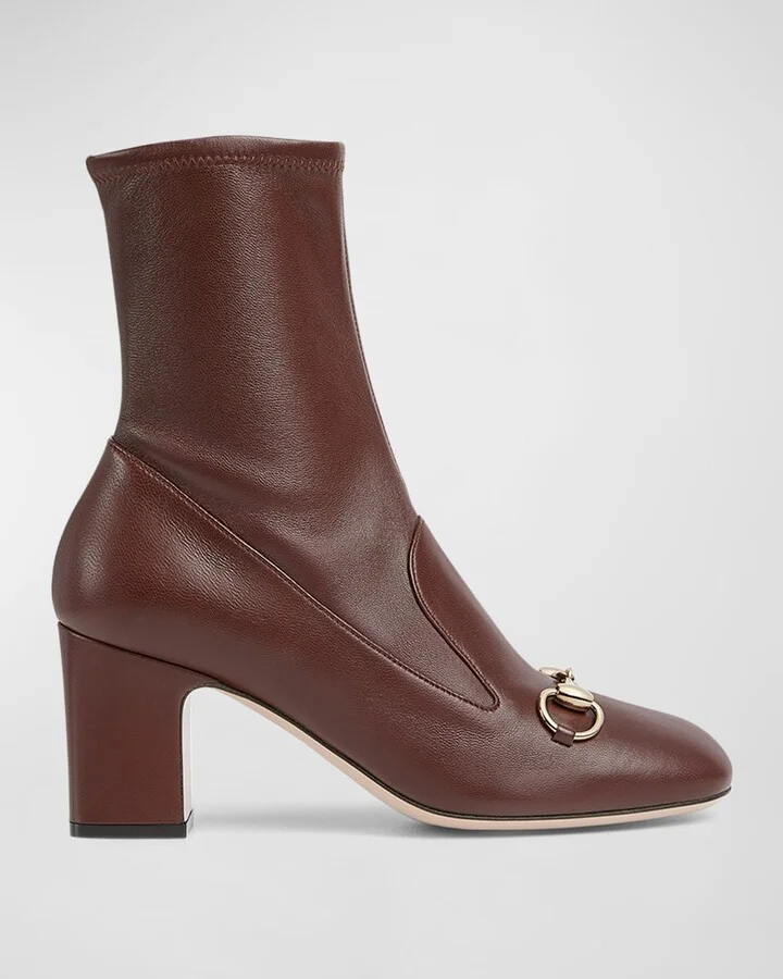 Lady Leather Bit Loafer Booties
