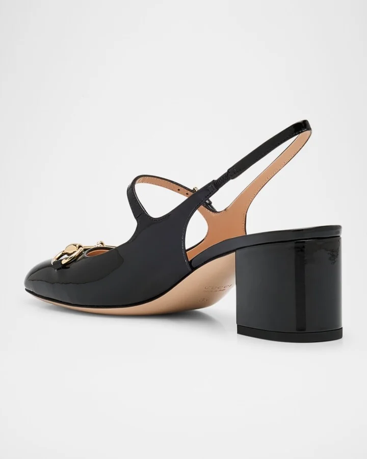 Lady Patent Bit Slingback Pumps - Image 3