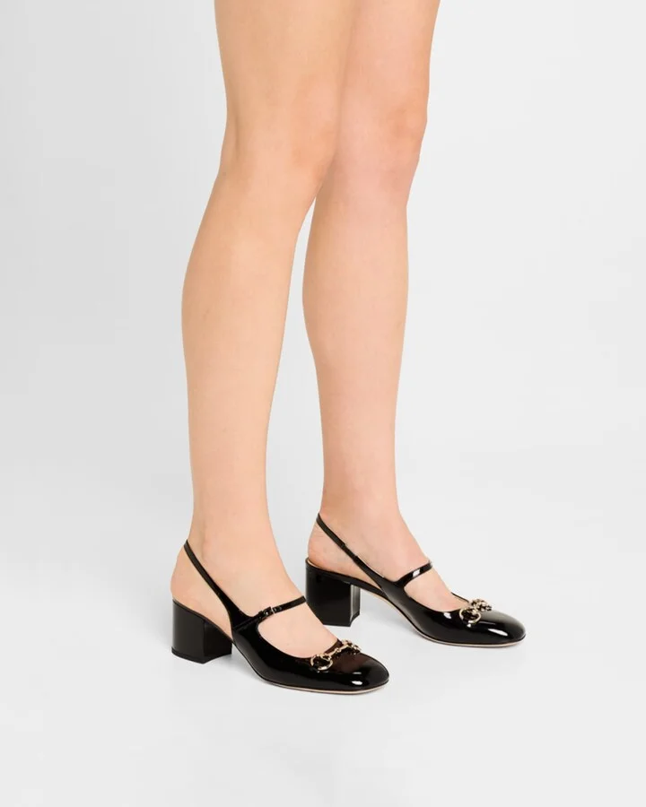 Lady Patent Bit Slingback Pumps - Image 4