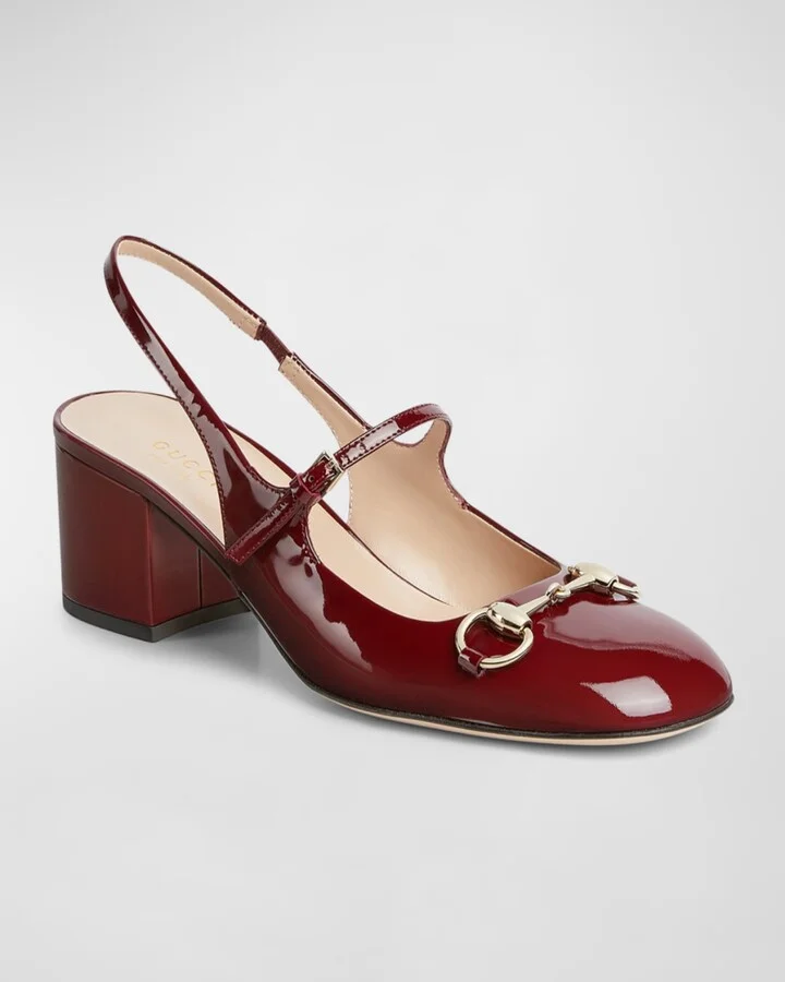 Lady Patent Bit Slingback Pumps - Image 9