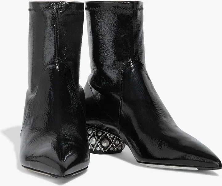 Lady Perla embellished patent-leather sock boots - Image 2