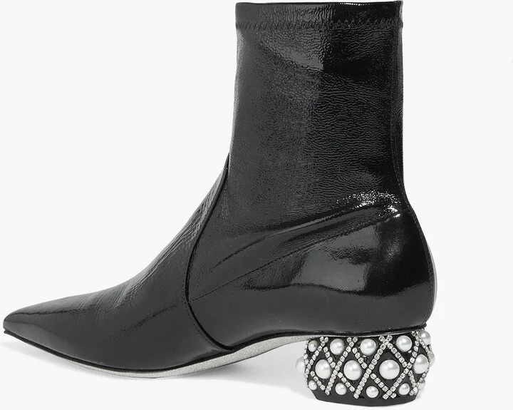 Lady Perla embellished patent-leather sock boots - Image 3