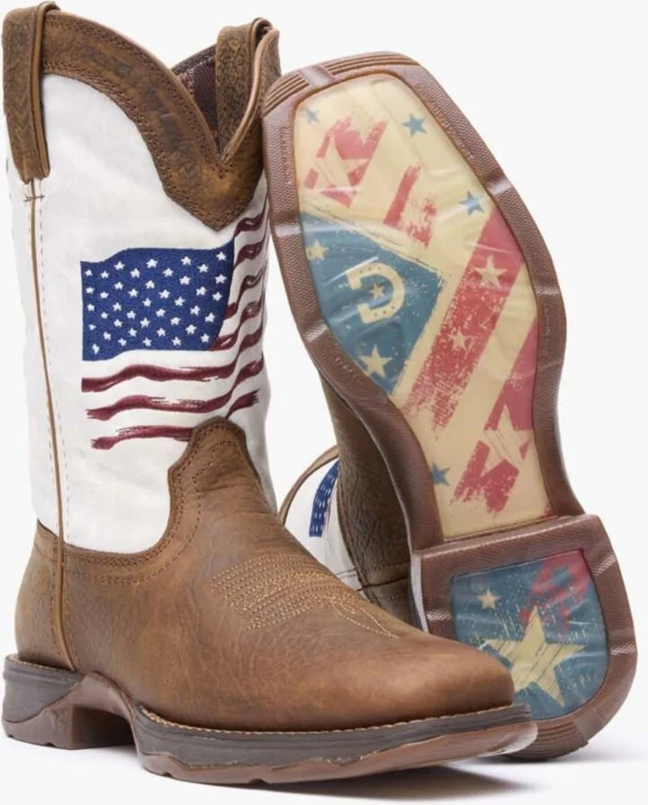 Lady Rebel by Durango Women's Distressed Flag Embroidery Western Boot - Image 2
