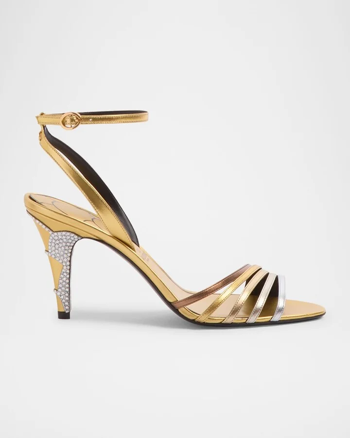 Ladycrush Colorblock Metallic Ankle-Strap Sandals