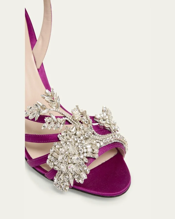 Ladycrush Strass Flower Ankle-Strap Sandals - Image 6