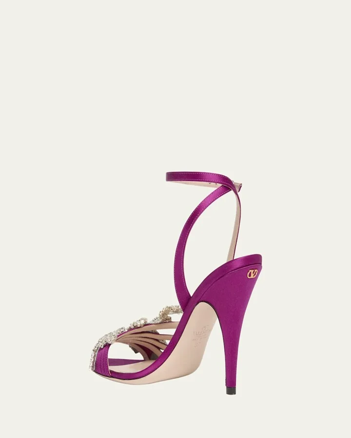 Ladycrush Strass Flower Ankle-Strap Sandals - Image 7
