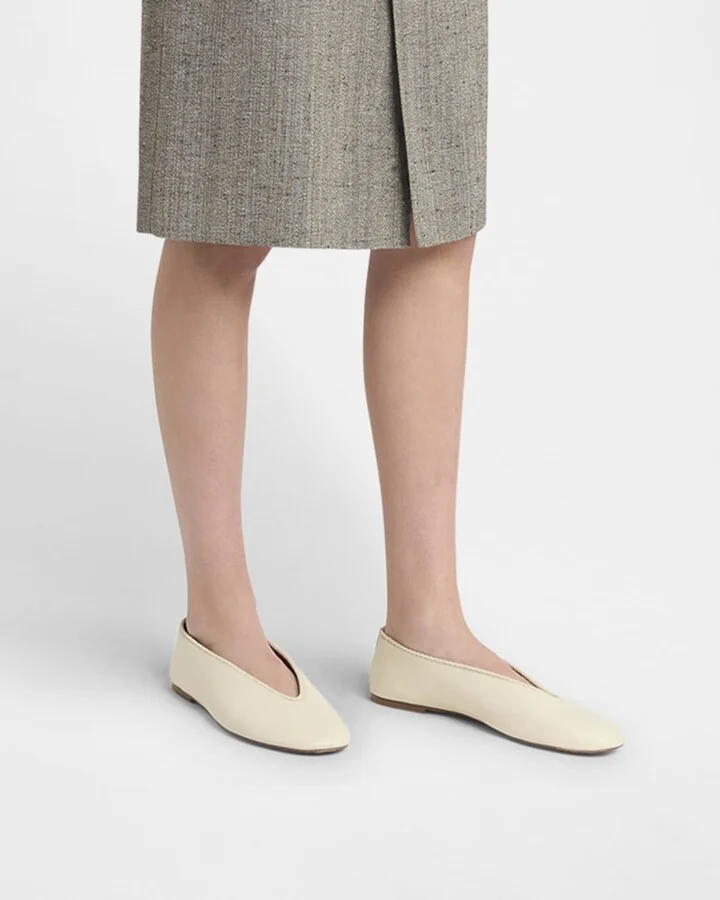 Lagoon Nappa Leather Ballerina Flats - Image 3