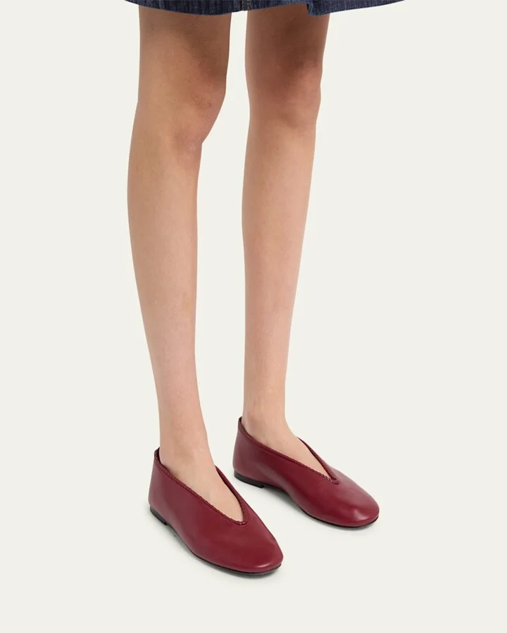 Lagoon Nappa Leather Ballerina Flats - Image 4
