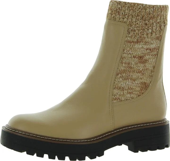 Laguna Knit Womens Leather Round Toe Chelsea Boots