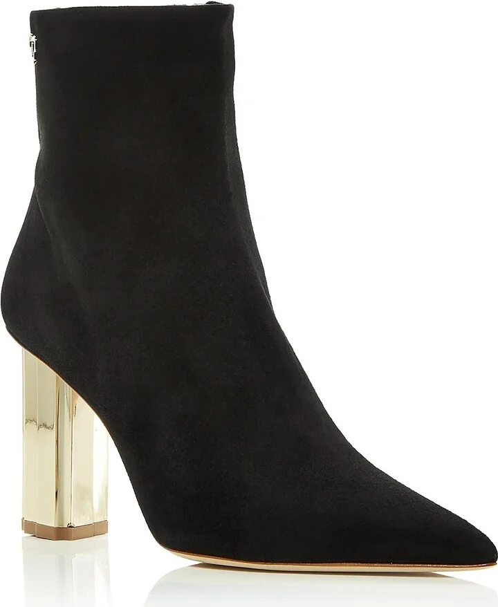 Laika Womens Suede Heeled Ankle Boots