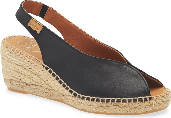 Laila Slingback Peep Toe Platform Wedge Sandal